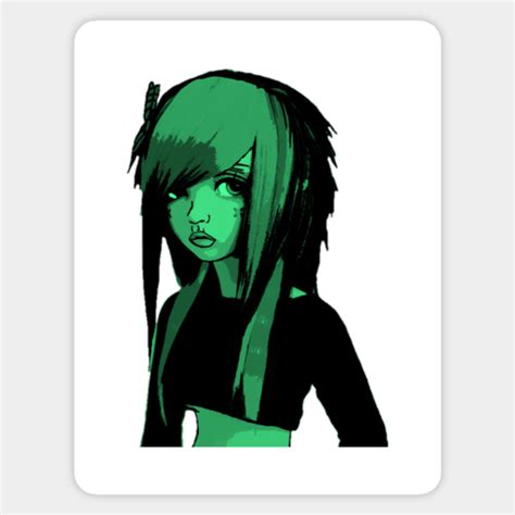 green haired emo girl green haired emo girl sticker teepublic