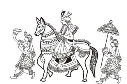 Are you searching for wedding card png images or vector? baraat line drawing - Clip Art Library