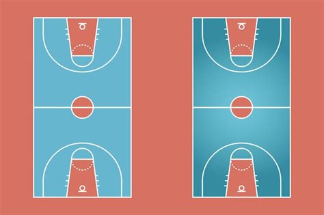 Premium Vector Basketball Field Flat Design Sport Field Graphic