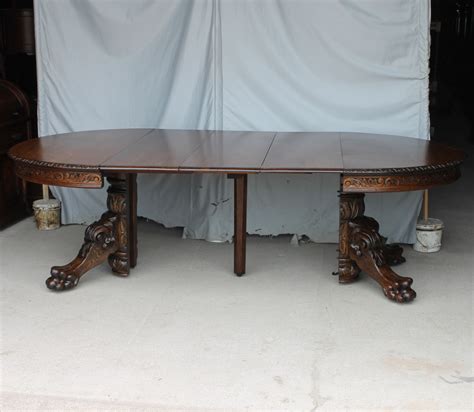 Bargain Johns Antiques Antique Round Victorian Carved Oak Dining