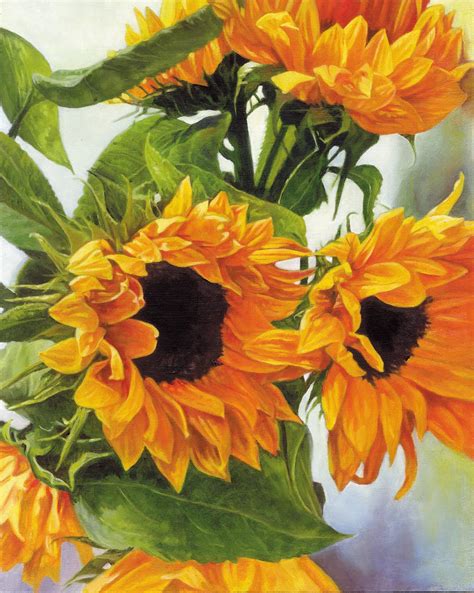 Julie Douglas Notes From The Atelier Sunflowers Oil Painting On