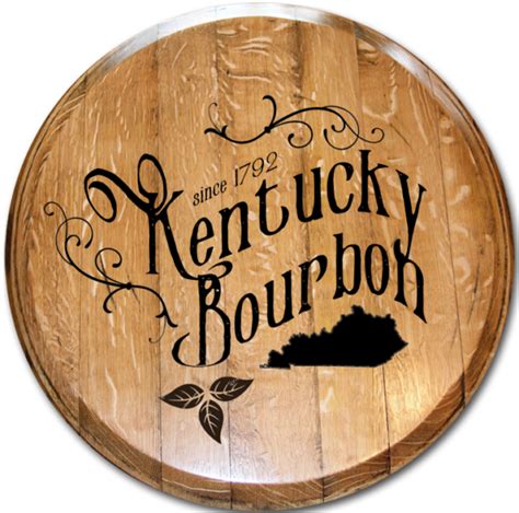 Kentucky Bourbon Script Barrel Head Barrelheadsky