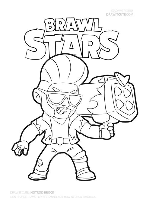 Video tutorial showing how to draw new brawler mr.p brawl stars by draw it cute. Hot Rod Brock coloring page #brawlstars #coloringpages # ...