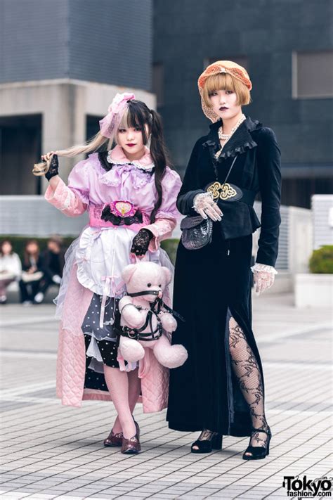 Tokyo Fashionjapanese Fashion Students Kaede And Mako On The Street In