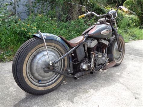 Rare 1948 Harley Ul Flathead Bobber Custom Springer Rigid
