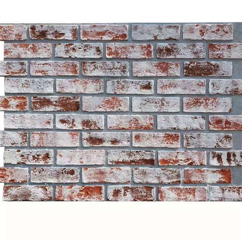 Faux 3d Brick Wall Panels Red With Wash White Artificial Brick Wall