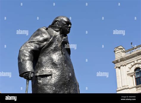 A Bronze Statue Of Winston Churchill Statue London England United