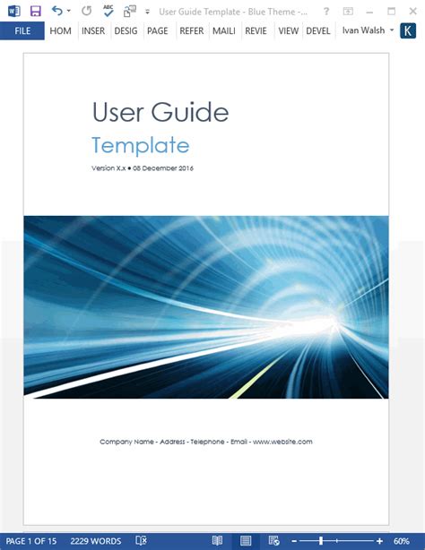 User Guide Templates 5 X Ms Word
