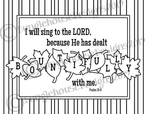 Printable Thanksgiving Coloring Pages Give Thanks Scripture Etsy
