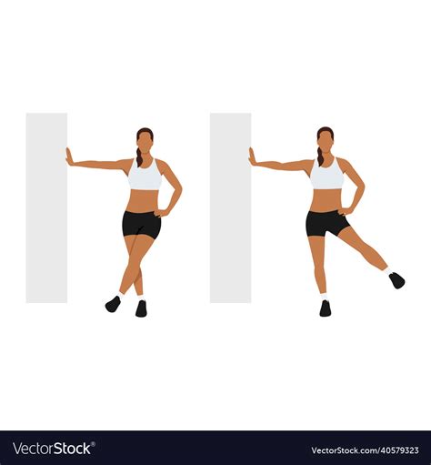 Woman Doing Lateral Leg Swing Exercise Royalty Free Vector