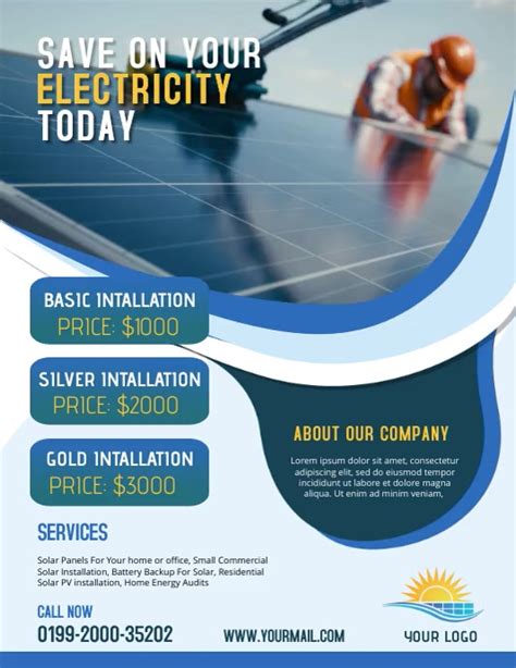 Solar Power Flyer Template Postermywall