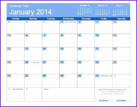 8 Microsoft Excel Calendar Templates 2014 Excel Templates Excel