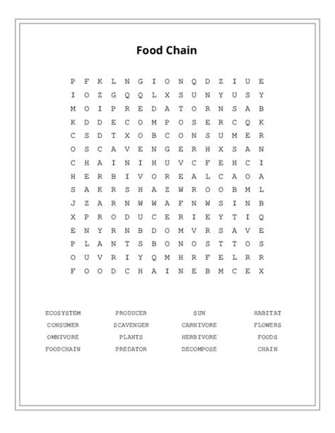 Food Chain Word Search