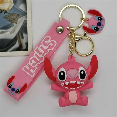 Customized Lilo And Stitch Soft Touch Pvc Key Ring Chain Cartoon Anime