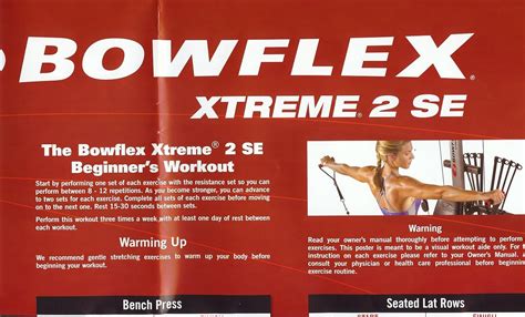 Bowflex Xtreme Se Workout Chart Blog Dandk