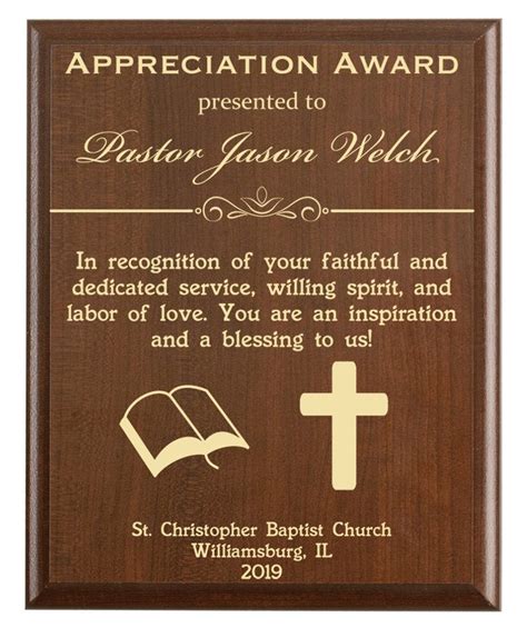 Pastor Appreciation Day Gift Preacher Recognition Award From Etsy