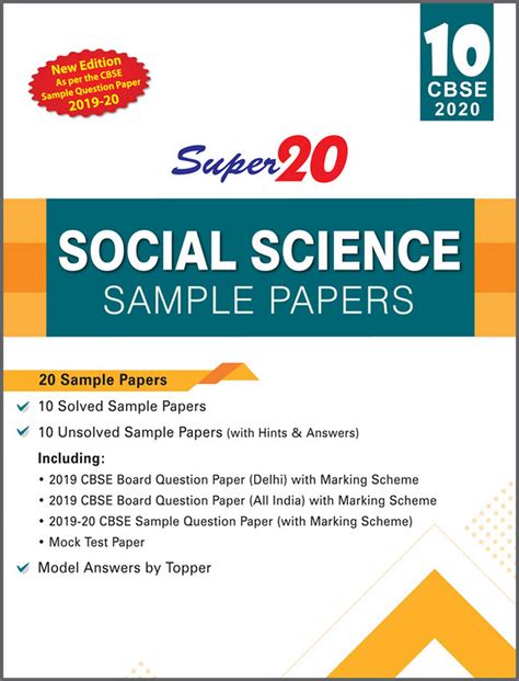 Super20 Social Science Sample Papers Class 10 Cbse 2020 New Edition As