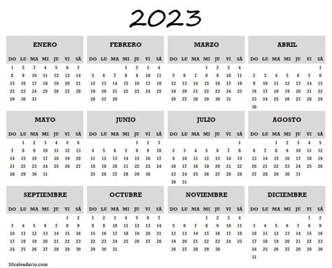 Calendario En Blanco 2023 Plantilla Calendario En Blanco Para Imprimir