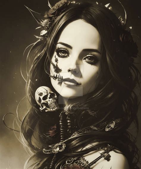 And Roses Dark Gothic Skulls Woman Skull Bones Com By Sytacdesign On Deviantart