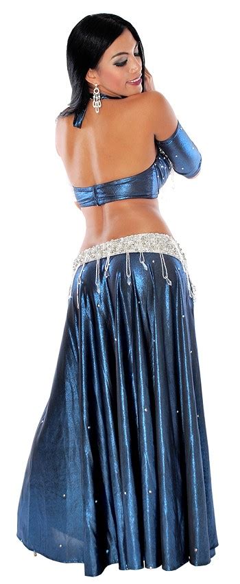 Midnight Treasures Egyptian Style Belly Dance Costume In Deep Blue