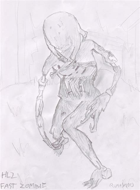 Half Life 2 Fast Zombie Sketch By Rusty100 On Deviantart