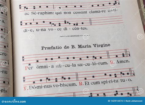 Livro Litrgico Catlico Canto Gregoriano Imagem De Stock Editorial