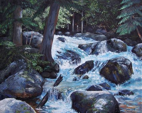 Donna Munsch Fine Art Original Oil Painting Hidden Waterfall 2