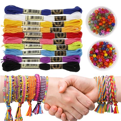 Nktier Color Rope Bead Kit Girl Friendship Bracelet Making Kit Color