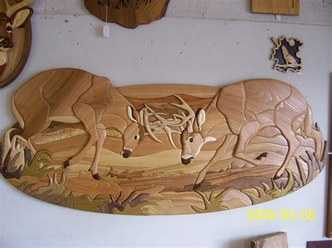Fighting Deer Intarsia About 5 Feet Long From A Pattern Flickr