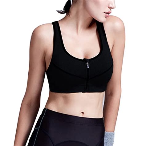 Aliexpress Com Buy Vertvie Women Yoga Sports Bras Zipper Push Up Women Sports Brassiere Padded