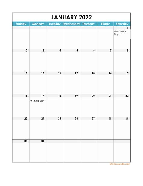 Excel Spreadsheet Calendar 2022