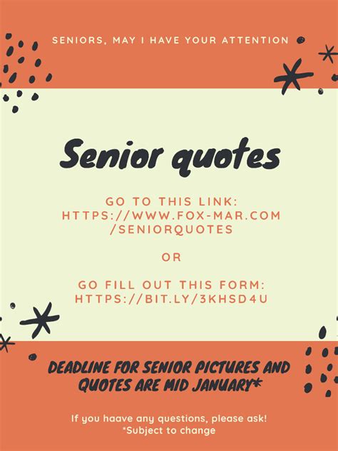 Class Of 2021 Senior Quotes And Picture Deadline