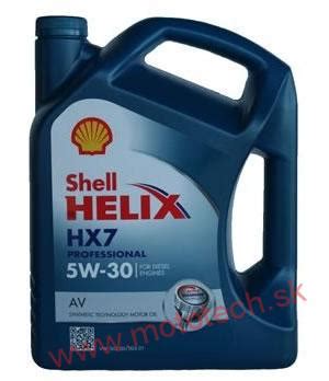 Shell products for efficient motoring. Motorový olej SHELL Helix HX7 Professional AV 5W-30 - 4L