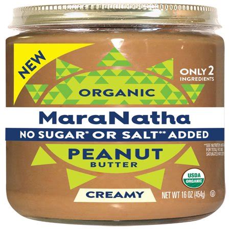 Look for a natural peanut butter with low sugar content. MaraNatha Organic Creamy Peanut Butter, No Sugar or Salt ...