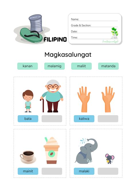 Magkasingkahulugan At Magkasalungat 100 Examples And Worksheets