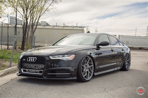 Blend Of Style And Elegance Black Audi A6 Quattro On Grey Forged Rims