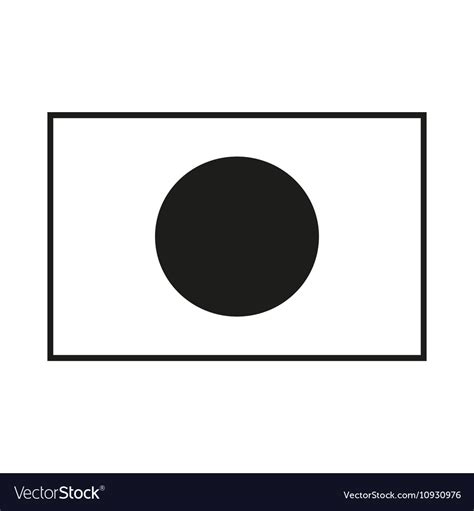 Japan Flag Monochrome On White Background Vector Image