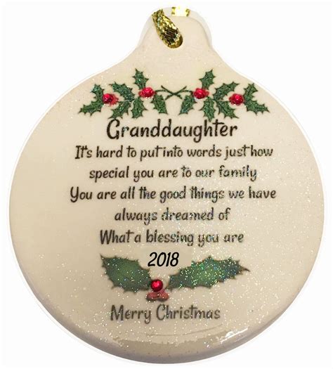 Granddaughter With Love Porcelain Ornament Grandchild Simple Honest Pure