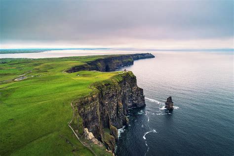 Aerial View Of The Scenic Cliffs Of Moher In Ireland Photograph By