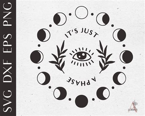 Its Just A Phase Moon Phase Svg Bohemian Moon Svg Sacred Etsy