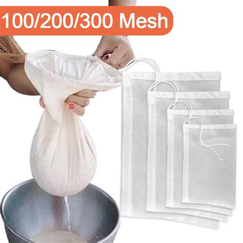 100 200 300 malha saco de filtro de leite de noz de náilon saco de