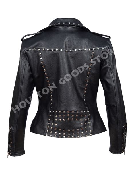Women Silver Studded Leather Jacket Spiked Silver Color Studs Etsy