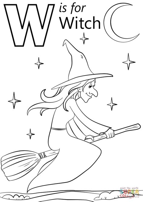 Witch Coloring Pages Preschool Anime Coloring Free