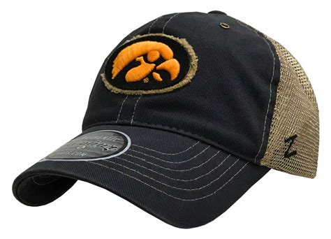 Zephyr Hats University Of Iowa Hawkeye Tatter Hat Ncaa College Ball Cap