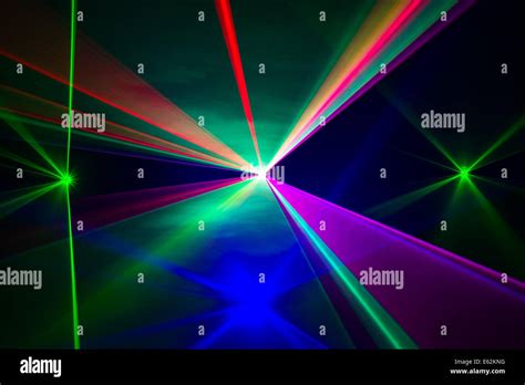 Full Spectrum Of Laser Beams In All Colors Stock Photo Alamy