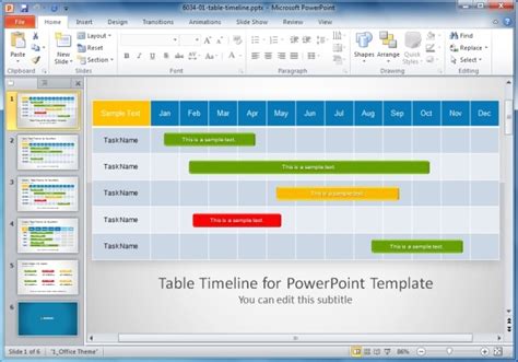 Table Timeline Powerpoint Template  Slidemodel