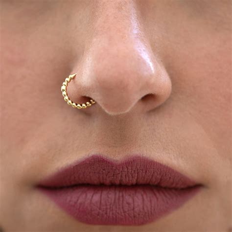 Rose Gold Nose Ring Rose Gold Nose Hoop Indian Nose Ring Etsy