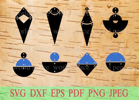 Geometric Earring SVG Files Bundle Leather And Wood Etsy