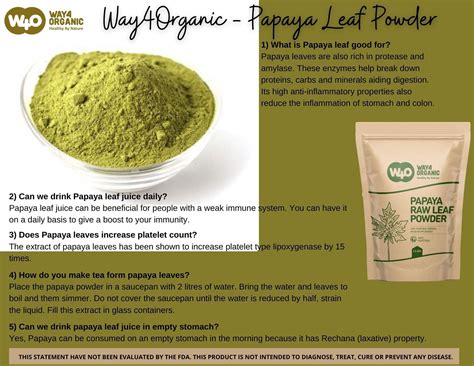 Papaya Leaf Powder 16 Ounces1 Pound Dried From Fresh Green Etsy
