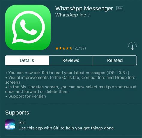 Whatsapp Adds Siri Support On Ios News